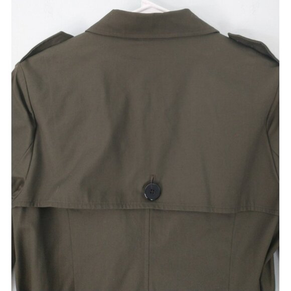 Forever 21 Women's Trench Coat Army Green Mid Length Belt Pockets Cotton - Large - Picture 9 of 12
